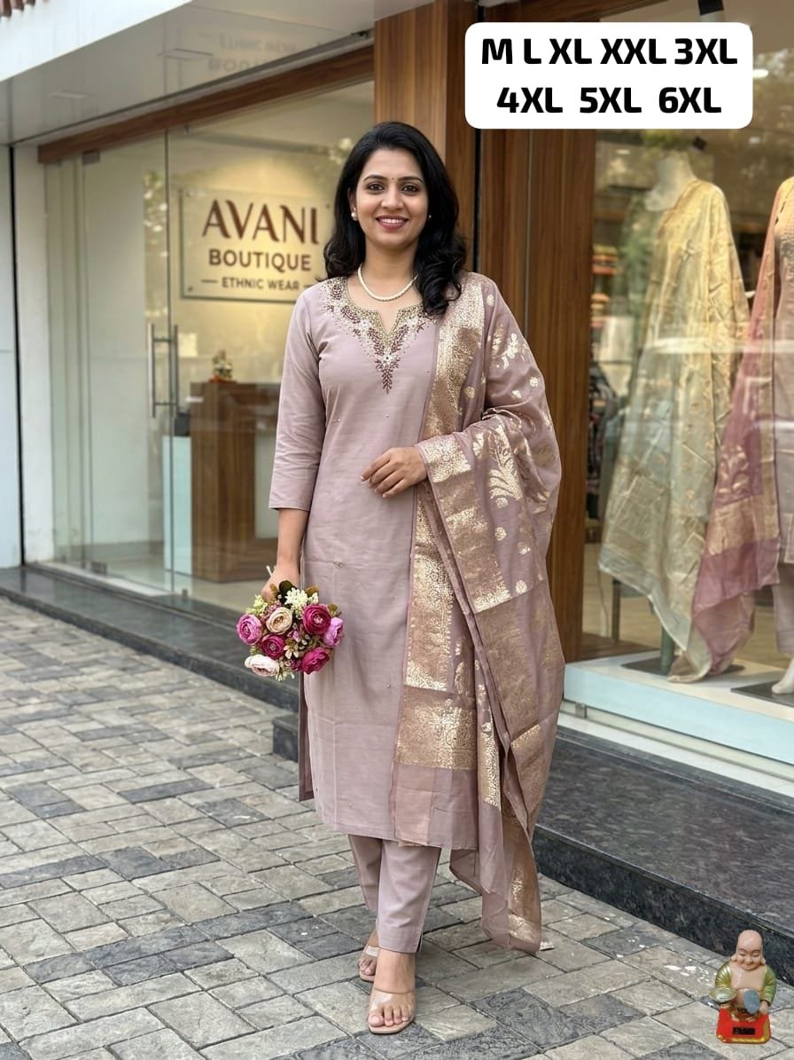 stitched Launching New Designers Kurti Pent Dupatta Set - Image 4