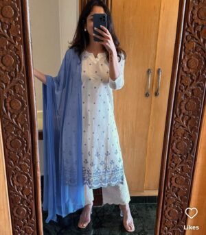 stitched WEAR IT LOVE IT SHARE IT#  Elegant Cotton Flex Kurta Plazzo Set with Dupatta  *Step into effortless grace with this beautifully designed kurta set, crafted in premium cotton flex fabric