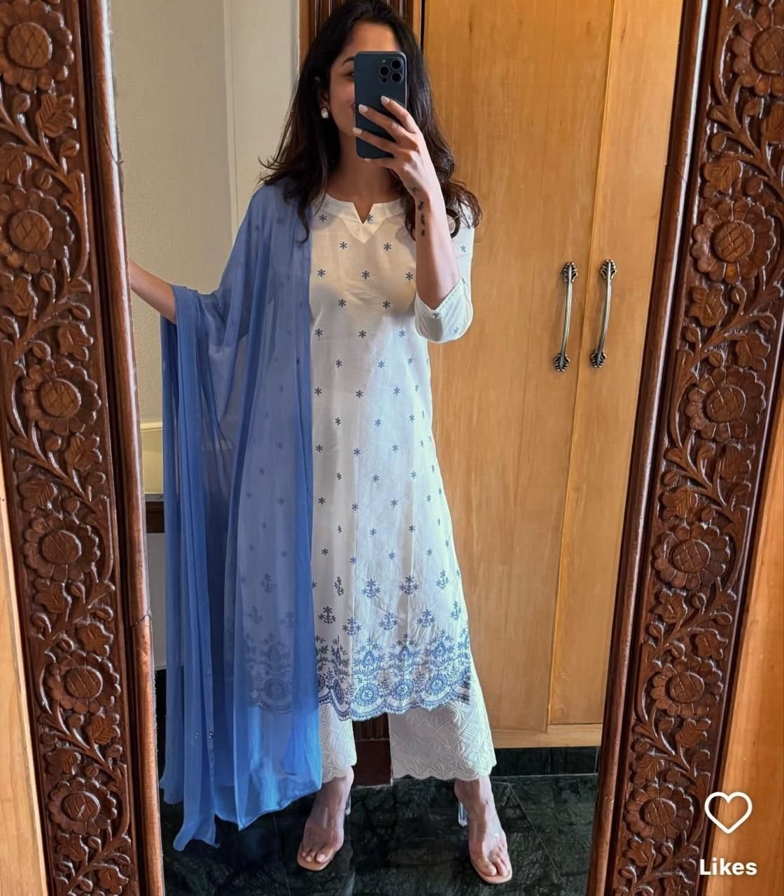 stitched WEAR IT LOVE IT SHARE IT# Elegant Cotton Flex Kurta Plazzo Set with Dupatta *Step into effortless grace with this beautifully designed kurta set, crafted in premium cotton flex fabric