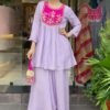stitched Sharara Cord Kurta Set Code - 1285 Light purple