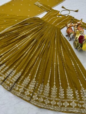 Alternative view of hree stitched Ram series now Shree Ram Creation  Ram-080  Shree Ram Creation is Launching New Festival Long Gown & Duptt