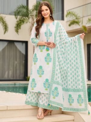 Alternative view of stitched Lazuki fashion presents Cream Colour Gracefully modern, eternally classic — our Straight Kurta Set brings you the best of both worlds. Elevate your ethnic wardrobe with this beautifully designed Kurta Set that seamlessly combines tradition with modern elegance.