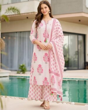 stitched Lazuki fashion presents Cream Colour Gracefully modern, eternally classic — our Straight Kurta Set brings you the best of both worlds. Elevate your ethnic wardrobe with this beautifully designed Kurta Set that seamlessly combines tradition with modern elegance.