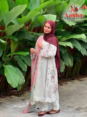 Alternative view of unstitched AASHA DESIGNER  Design No -: 1182