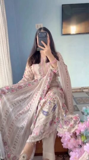 stitched These stunning ethnic sets are crafted from premium Maslin fabric, known for its buttery-smooth texture, natural sheen, and lightweight comfort. Perfect for festive occasions or elegant daily wear, these outfits blend traditional artistry with a modern silhouette.