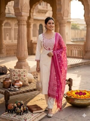 stitched New Designers Kurti Pent Dupatta Set