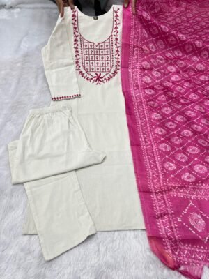 Alternative view of stitched New Designers Kurti Pent Dupatta Set