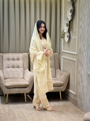 stitched AK COLLECTION PRESENCE NEW PRODUCT (REAL MODELLING)  D.NO :- AK-7094  FESTIVAL SPECIAL DESIGNER HEAVY EMBROIDERY SEQUENCE WORK TOP PENT WITH DUPATTA SET