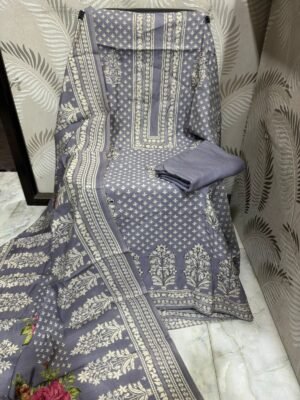 Alternative view of semi stitched EXCLUSIVE MUSLIN COTTON EMBROIDERED COLLECTION