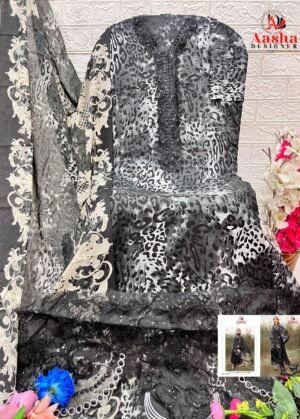 Alternative view of semi stitched AASHA DESIGNER  Design No -: 1146 Black