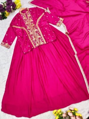 Alternative view of stitched Royal IndoWestern Designer Lehenga Set   New Launch | Trending Ethnic Glam Look   AK 9326