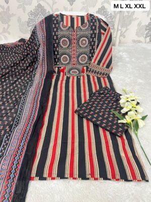 stitched Get ready for this wedding season with our most comfortable and beautiful Cotton  Procin Printed  suit Set