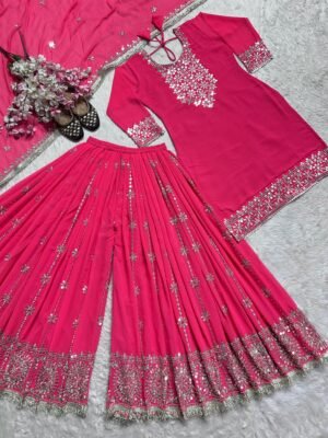 Alternative view of stitched Presenting  New Designer Party Wear Look Top-Plazzo and Dupatta With Heavy Embroidery Work