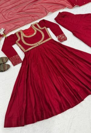 Alternative view of stitched (AK-3089) - Maxi Anarkali Suit