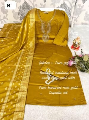 Alternative view of stitched Launching New Designers Kurti Pent Dupatta Set
