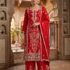 stitched (AK-5062) :Pure Heavy Chinnon Silk With Heavy Embroidery Coding Sequence Work