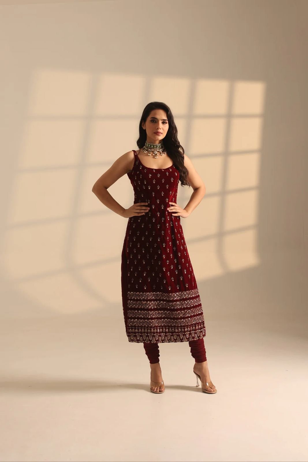 stitched Designer Top With Pent Set – Elegant Ethnic Wear Crafted in Classy Tones with Premium Fabric & Detailing Style Code:- AK1576 - Image 3