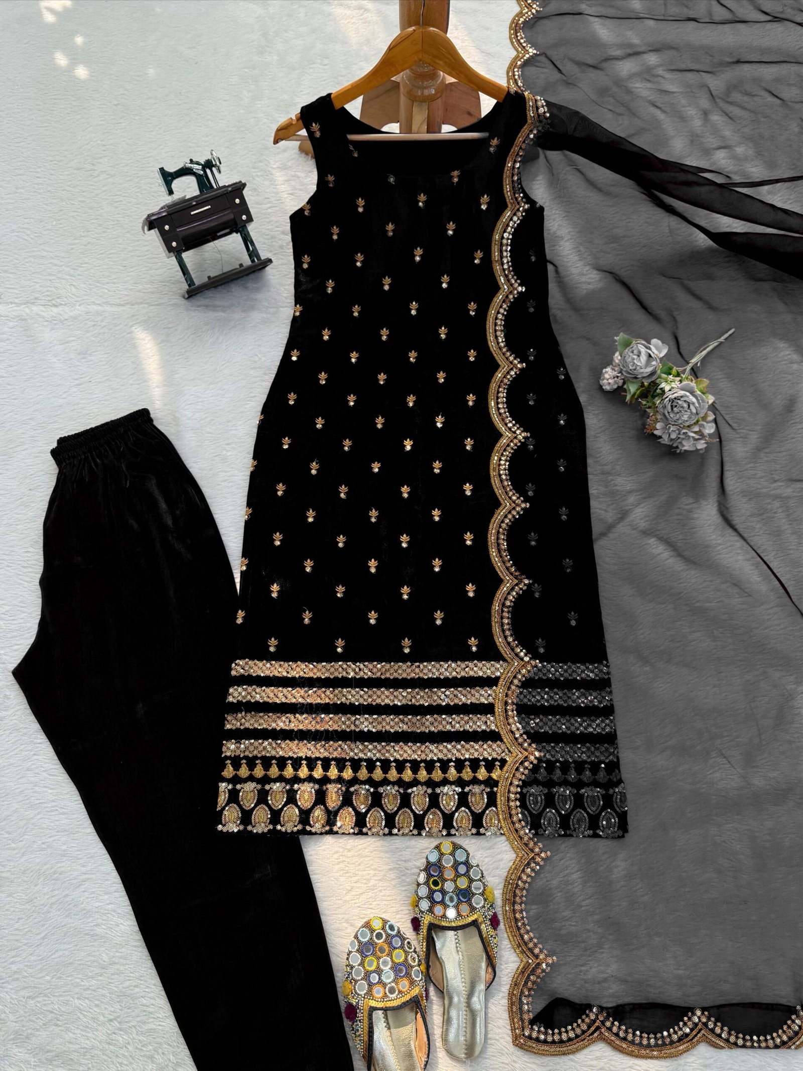 stitched Designer Top With Pent Set – Elegant Ethnic Wear Crafted in Classy Tones with Premium Fabric & Detailing Style Code:- AK1576 - Image 2