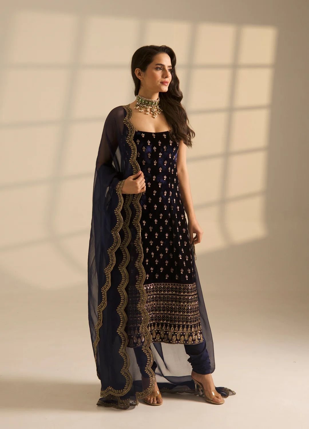 stitched Designer Top With Pent Set – Elegant Ethnic Wear Crafted in Classy Tones with Premium Fabric & Detailing Style Code:- AK1576 - Image 5