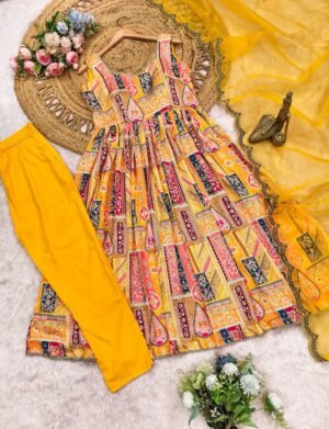 Alternative view of stitched New Luxurious 3 pis set 2025 New lonching Most welcome Resellers  Yellow