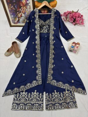 Alternative view of stitched AK 226  Newly Launched Premium INDOWESTERN PLAZO CHOLI SET