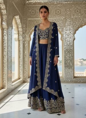 stitched AK 226  Newly Launched Premium INDOWESTERN PLAZO CHOLI SET