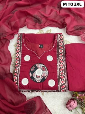 Alternative view of stitched Launching New Designers Kurti With Pant With Dupatta Set