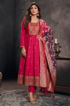 stitched NEW ARRIVALS SHILPA SHETTY ANARKALI SUIT SET