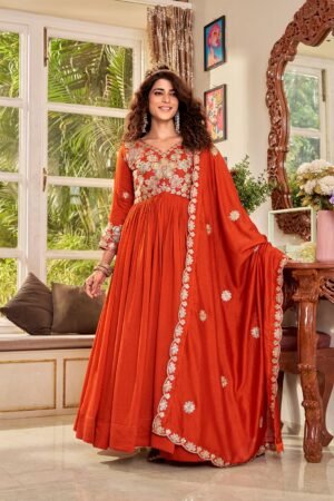 stitched  AK-176 AK Creation is Launching New Festival Long Gown & Duptta