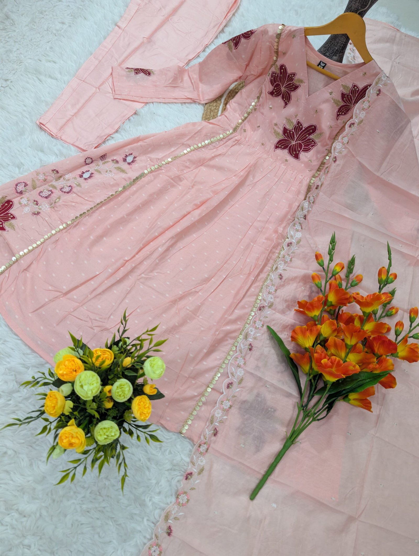 stitched SHIVAM COLLECTION PRESENT WOMEN'S HEAVY COTTON BUTTI KURTA SETS RUHIKA - Image 2