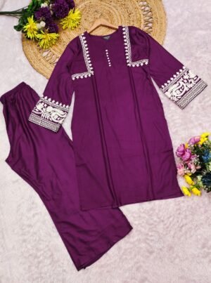 Alternative view of stitched Revaa Creation Exclusive: Kashmiri Work Two Pis Collection   Catalogue: AK-002