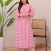 stitched Elegant Printed Rayon Fabric Calf Length Straight Kurta with Plazzo Set