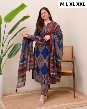 stitched Featuring beautiful embroidery with suqes Heavy  Suit which is beautifully decorated  It is paired with matching pants
