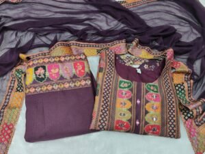 Alternative view of stitched DESIGNER WEAR JAYPURI TRENDING  TOP WITH PRINTED WORK WITH MIROR WORK WITH PLAZZO AND DUPATTA