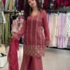 stitched PERFECT FOR PARTY AND WEDDING OUR DESIGNER WEAR BEADS AND SEQUENCE EMBROIDERED TOP PLAZZO AND DUPATTA