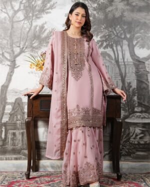 stitched Presenting New Ready-made Collection With Fendy  Silk And Heavy Embroidery Sequence Work Top-Bottom And Dupatta Set Fully Stitched Ready To Wear Collection