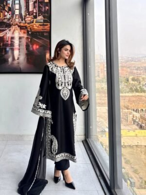 stitched Launching New Đěsigner Party Wear Look Pur Soft Nylon Organza Silk Top Plazzo & Dupatta Set