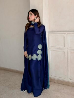 stitched Launching New Đěsigner Party Wear Look top with farshi salwar suit