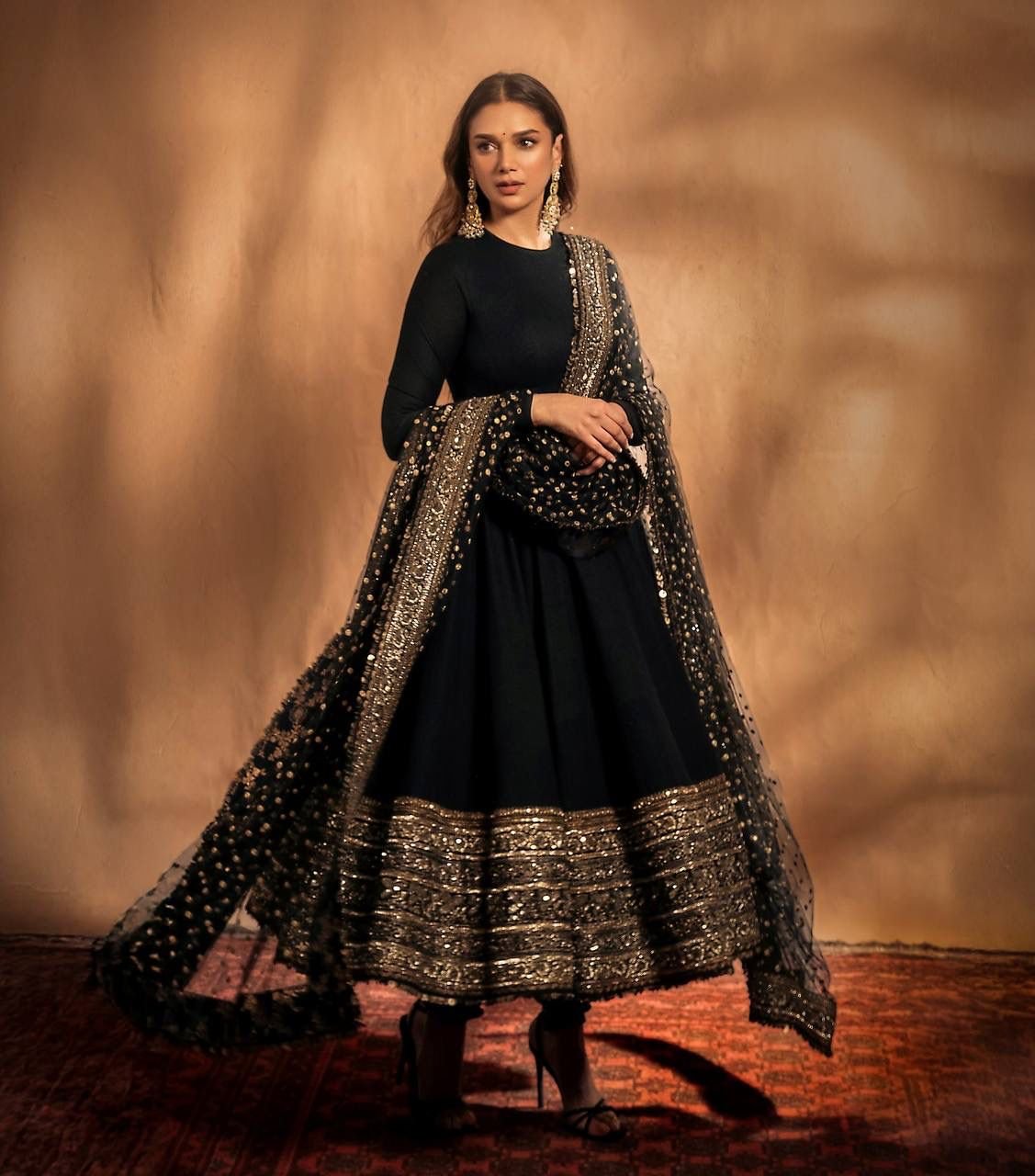 stitched PRESENTING NEW #SABYA-SACHI INSPIRED SEQUINS & ZARI EMBROIDERY WORK ANARKALI GOWN WITH PANT AND ELEGANT DUPATTA SET