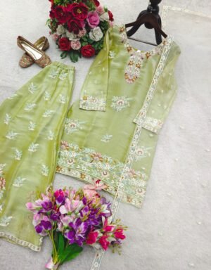 Alternative view of stitched Series New Designer Party Sharara Suit & Dupatta Set FULLY STITCHED  AK-1264