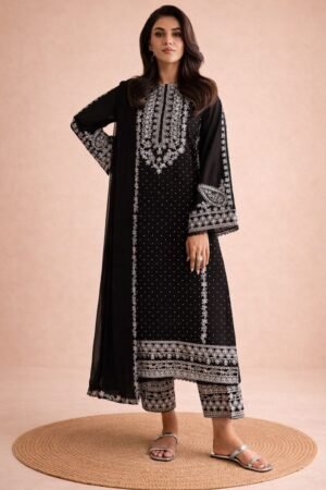 semi stitched AWAKKAL FABRICS  DIS: 1304  Semi-Stitched Designer Suit (Material)  Statement Embroidery with Premium Finishing