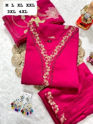 Alternative view of stitched Launching New Designers Kurti Pent Dupatta Set