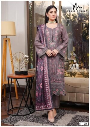 Alternative view of stitched TODAY WE ARE EXPLORE ONE OF THE BEST CHARMING MULTIPLE DESIGNS A NEW STYLE BEST COLLECTION IN  HOUSE OF MIST GHAZAL COTTON COLLECTION VOL 22