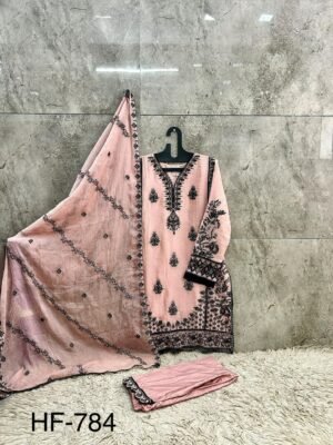 Alternative view of stitched Hoor Tex Presents..... New Catalogue in pakistani... *Full Stitched  HF-784,A To D