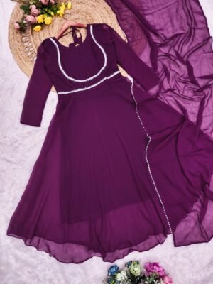 Alternative view of stitched gown Revaa Creation Exclusive: Gown Dupatta Collection   Catalogue: AK-004