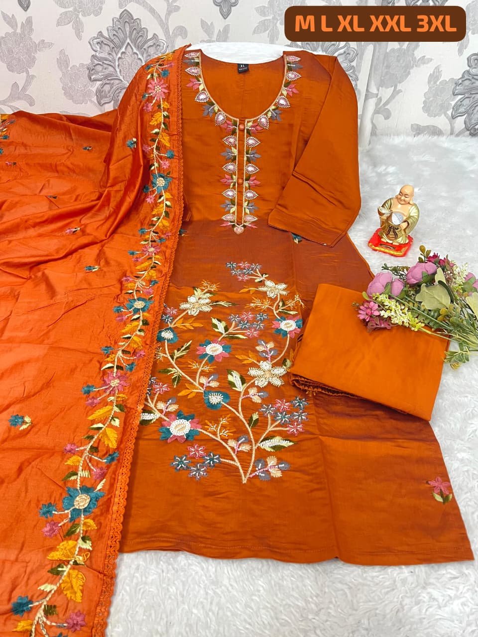 stitched Launching New Designers Kurti Pent Dupatta Set - Image 2