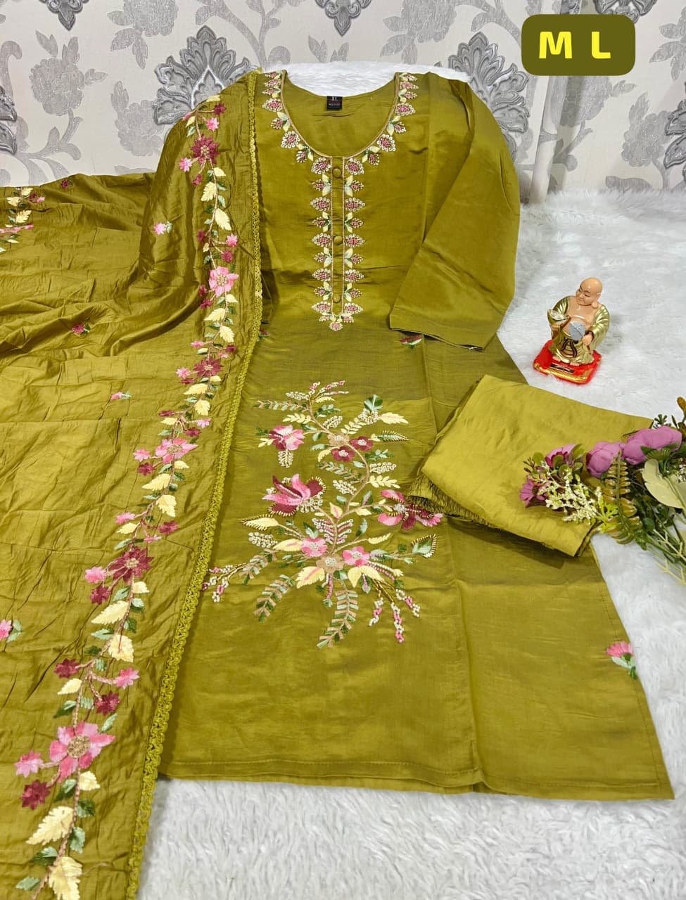 stitched Launching New Designers Kurti Pent Dupatta Set - Image 3