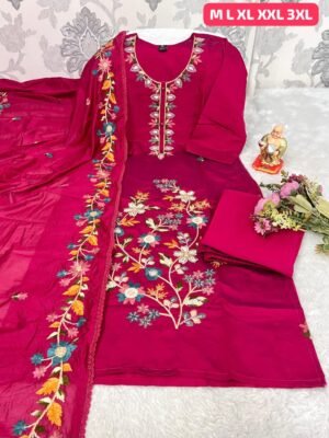stitched Launching New Designers Kurti Pent Dupatta Set