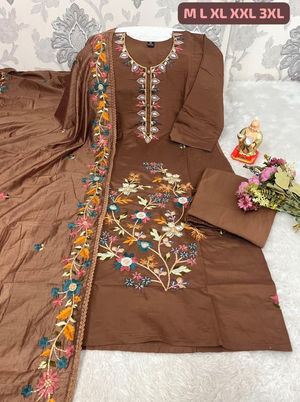stitched Launching New Designers Kurti Pent Dupatta Set - Image 5