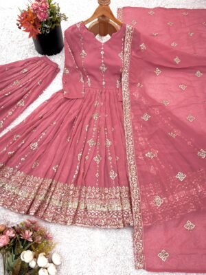 Alternative view of stitched   AK-526 – Elegant Heavy Embroidered Sequence Work Set